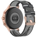 18mm Stripe Weave Nylon Wrist Strap Watch Band for Fossil Female Sport / Charter HR / Gen 4 Q Venture HR(Grey)