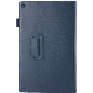 Litchi Texture Leather Case with Holder for Sony Xperia Tablet Z2 10.1(Dark Blue)