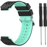 For Garmin Approach S2 / S4 Two-color Silicone Replacement Strap Watchband(Black Mint Green)