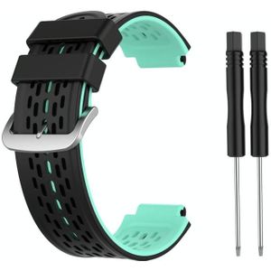 For Garmin Approach S2 / S4 Two-color Silicone Replacement Strap Watchband(Black Mint Green)