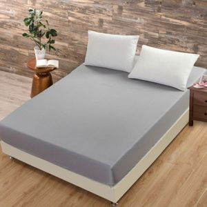 Plain Mattress Protector Bed Mat Mattress Cover Fitted Sheet  Size:180X200cm(Grey)