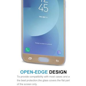For Galaxy J5 (2017) (EU Version) 0.26mm 9H Surface Hardness 2.5D Curved Silk-screen Full Screen Tempered Glass Screen Protector (Gold)
