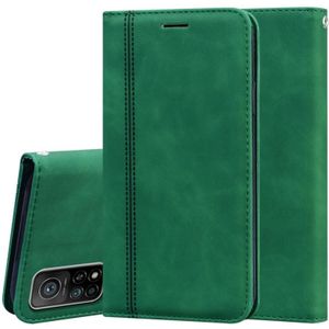 For Xiaomi Mi 10T Pro 5G Frosted Business Magnetic Horizontal Flip PU Leather Case with Holder & Card Slot & Lanyard(Green)