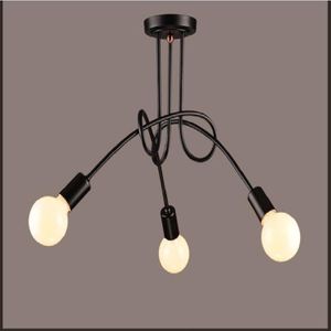 Three-headed Simple Creative Cafe Room Dining Room Bedroom Living Room Wrought Iron Pendant Lamp Ceiling Light