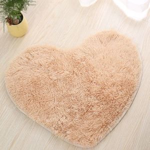 Heart Shape Non-slip Bath Mats Kitchen Carpet Home Decoration  Size:40*50CM(Light Camel)