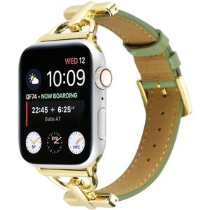 Voor Apple Watch Ultra 49mm / Series 8&7 45mm / SE 2&6&SE&5&4 44mm / 3&2&1 42mm D-gesp gewone lederen horlogeband