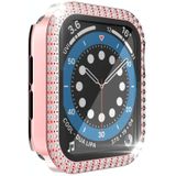 Double-Row Diamond PC+Tempered Glass Watch Case For Apple Watch Series 3&2&1 38mm(Pink)