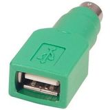 USB A Jack to mini DIN6 male Adapter (USB to PS/2)(Green)