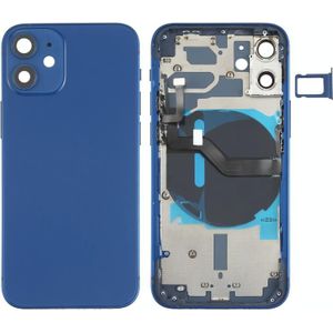 Battery Back Cover (with Side Keys & Card Tray & Power + Volume Flex Cable & Wireless Charging Module) for iPhone 12 Mini(Blue)