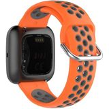 For Fitbit Versa 2 / Versa / Versa Lite 23mm Clasp Two Color Sport Wrist Strap Watchband(Orange + Grey)