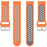 For Fitbit Versa 2 / Versa / Versa Lite 23mm Clasp Two Color Sport Wrist Strap Watchband(Orange + Grey)