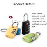 2 PCS Customs Luggage Lock Overseas Travel Luggage Zipper Lock Plastic TSA Code Lock(Yellow)
