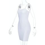 Dames sexy slim-fit jarretel jurk (kleur: wit Maat: S)