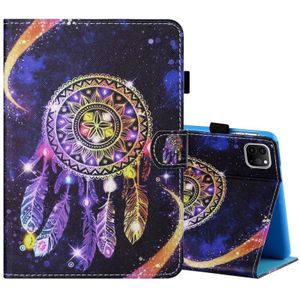 Naaidraad Horizontaal Geschilderde Platte Lederen Case met Pen Cover & Anti Skid Strip & Card Slot & Houder & Slaap / Wake-up Functie Voor iPad Air 2020 10.9 (Starry Sky Wind Chimes)