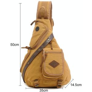 AUGUR 8171 Multi-function Canvas Chest Bag Shoulder Messenger Crossby Bag(Khaki)