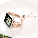 Double C-shaped Bracelet Stainless Steel Watchband for Apple Watch Series 3 & 2 & 1 42mm (Rose Gold)