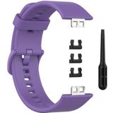 For Huwei Watch Fit Protective Silicone Case + Silicone Watchband Kit(Light Purple)