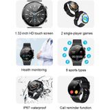 ME88 1 32 inch hartslag Slaapmonitoring Smart Watch (Black Silicone)