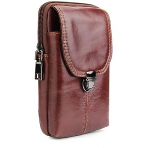 6.3 inch and Below Universal Crazy Horse Texture Genuine Leather Men Vertical Style Case Waist Bag with Belt Hole for Sony  Huawei  Meizu  Lenovo  ASUS  Cubot  Oneplus  Xiaomi  Ulefone  Letv  DOOGEE  Vkworld  and other Smartphones(Brown)