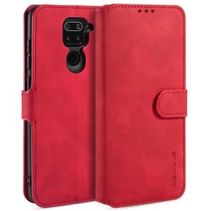 For Xiaomi Redmi 10X 4G / Redmi Note 9 DG.MING Retro Oil Side Horizontal Flip Case(Red)