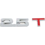 3D Universal Decal Chromed Metal 2.5T Car Emblem Badge Sticker Car Trailer Gas Displacement Identification  Size: 8.5x2.5 cm