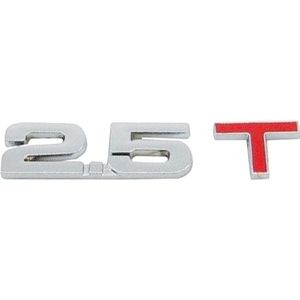 3D Universal Decal Chromed Metal 2.5T Car Emblem Badge Sticker Car Trailer Gas Displacement Identification  Size: 8.5x2.5 cm