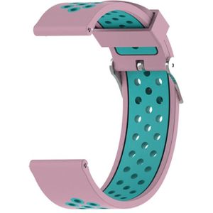 For Garmin Forerunner 245 Two-tone Strap(Pink + Teal)