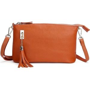 Ladies Fringed One-Shoulder Diagonal Bag Large-Capacity Casual Bag(Light Brown)