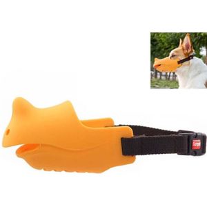 Pet Dog Muzzle Anti-bite Anti-call Silicone Muzzle  Size:XL(Yellow)