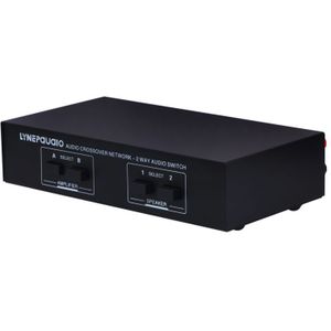 B822 Passive Speaker Switch 2 Channel Power Amplifier Audio Switch Loudspeaker  2 Input and 2 Output (Black)