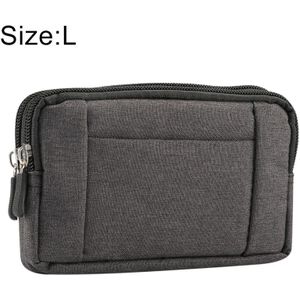 Sports Denim Universal Phone Bag Waist Bag for 5.5~6.3 inch Smartphones  Size: L (Black)