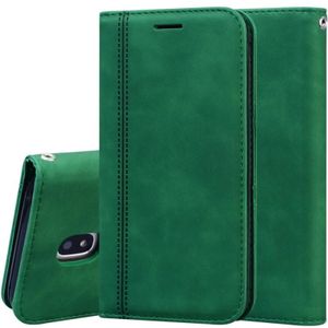 For Samsung Galaxy J5 / J530 (EU) Frosted Business Magnetic Horizontal Flip PU Leather Case with Holder & Card Slot & Lanyard(Green)