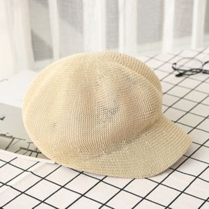 Spring and Summer Korean Version of the New Light Body Solid Color Casual Bump Beret Hat Female Outdoor Fashion Duck Tongue Octagonal Cap(beige)