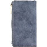 For iPhone 6 Plus & 6s Plus Retro Style Crazy Horse Texture Horizontal Flip Leather Case with Separable Back Cover & Zip Fastener & Card Slot & Wallet & Magnetic Buckle (Dark Blue)
