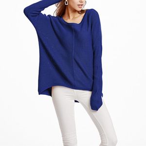 Women Knitwear Turtleneck Sweater  Size: XL(Blue)