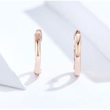 Simple Earrings Sterling Silver S925 Earrings Ear Buckles  Color:Rose Gold