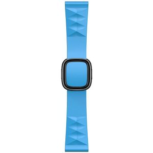 Modern Style Silicone Replacement Strap Watchband For Apple Watch Series 7 & 6 & SE & 5 & 4 40mm  / 3 & 2 & 1 38mm  Style:Black Buckle(Lake Blue)