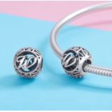 S925 Sterling Silver 26 English Letter Beads DIY Bracelet Necklace Accessories  Style:W