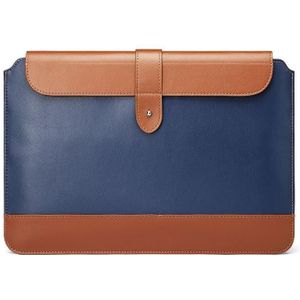 Horizontal Microfiber Color Matching Notebook Liner Bag  Style: Liner Bag  (Blue + Brown)  Applicable Model: 11  -12 Inch