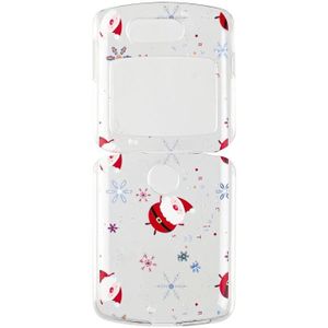 Voor Motorola Razr 5G Opvouwbare Kerst Gekleurde Schilderen PC Telefoon Case (Sneeuwvlok Kerstman)