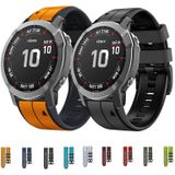 For Garmin Fenix 5 Plus 22mm Silicone Sports Two-Color Watch Band(Black+Red)