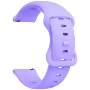 20mm For Samsung Galaxy Watch Active 3 41mm Butterfly Buckle Silicone Replacement Strap Watchband(Purple)