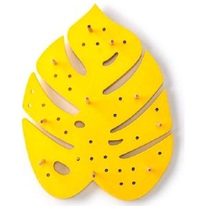 Wooden Storage Shelf Hole Plate Storage Wall Shelf  Style:Leaf(Yellow)