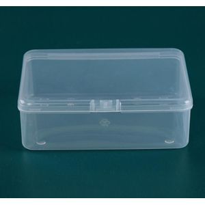 6 stks PP Rechthoekige Transparante Plastic Box Flip Cover Onderdelen Hardware Tool Opbergdoos