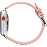 Plum Series Leather Replacement Watchbands For Apple Watch Series 6 & SE & 5 & 4 44mm / 3 & 2 & 1 42mm(Pink)