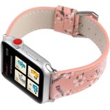 Plum Series Leather Replacement Watchbands For Apple Watch Series 6 & SE & 5 & 4 44mm / 3 & 2 & 1 42mm(Pink)