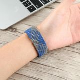 Plastic Buckle Mixed Color Nylon Braided Single Loop Replacement Watchbands For Apple Watch Series 6 & SE & 5 & 4 44mm / 3 & 2 & 1 42mm  Size:XL(Checkered Blue Green)