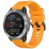 For Garmin Fenix 6 22mm Quick Release Official Texture Wrist Strap Watchband with Plastic Button(Amber Yellow)