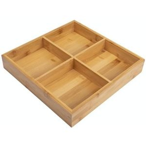 Hot Pot Bamboo Plate Compartmental Platter Vegetable Wood Tray Set Medium Four Grid Bamboo Plate