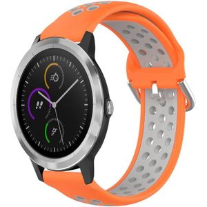 Voor Garmin Vivoactive3 20 mm geperforeerde ademende sport siliconen horlogeband (oranje + grijs)